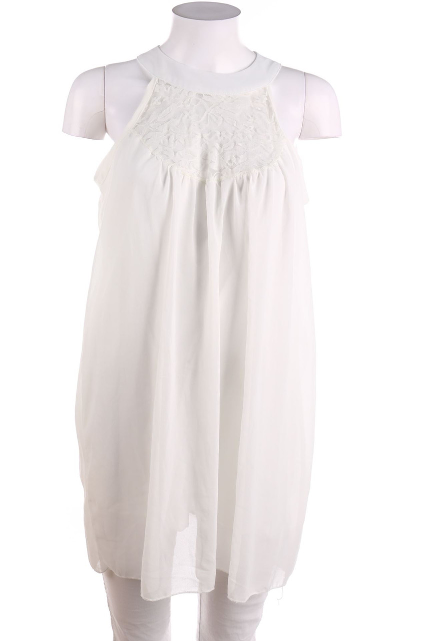 Ohne Label - Blusentop mit Spitzen-Einsatz - XL