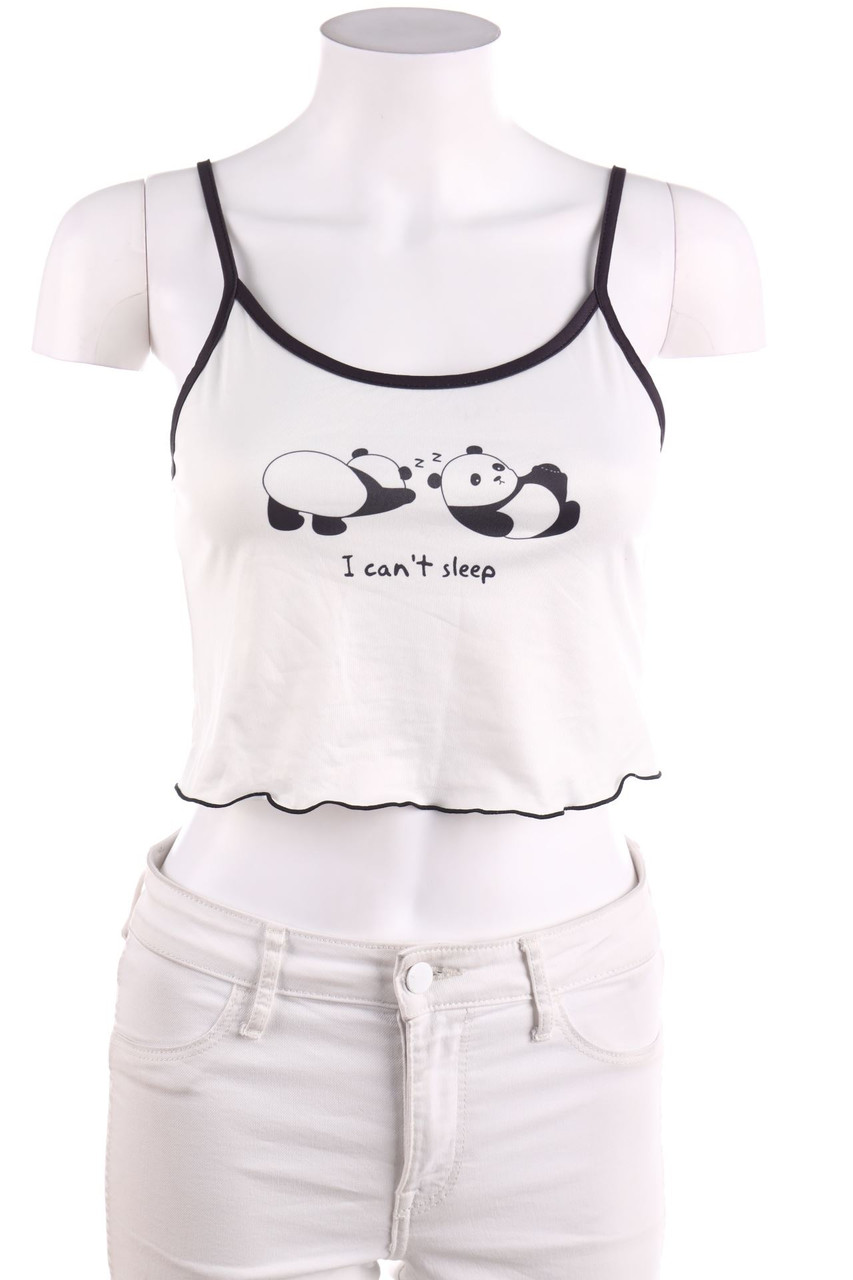 SECONDHAND - Cropped-Top mit Print - S