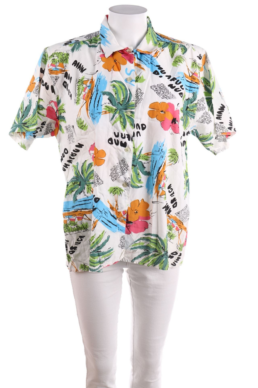 Ohne Label - Hemd-Bluse mit kurzem Ärmel - L