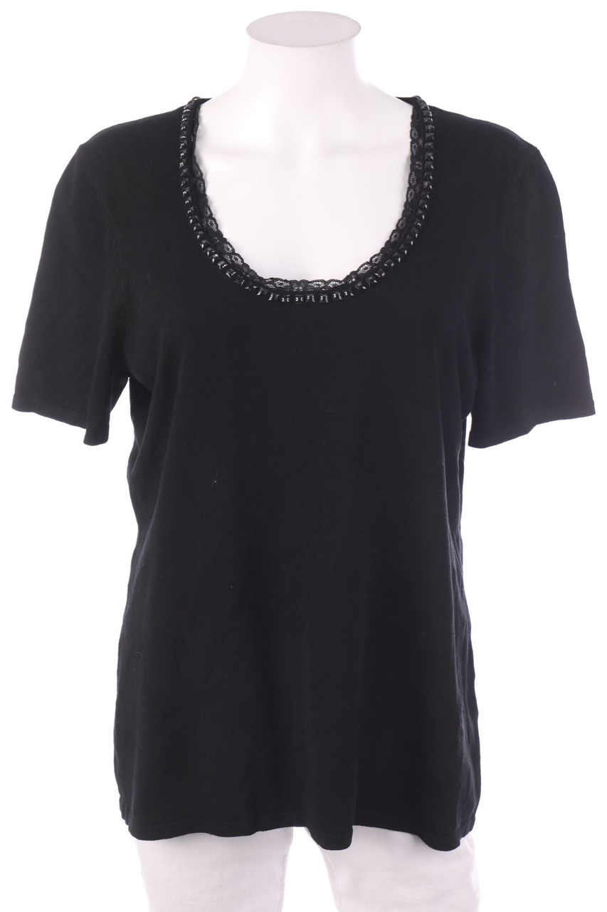 POMPÖÖS - Kurzarm-Shirt mit Spitzen-Einsatz - 2XL