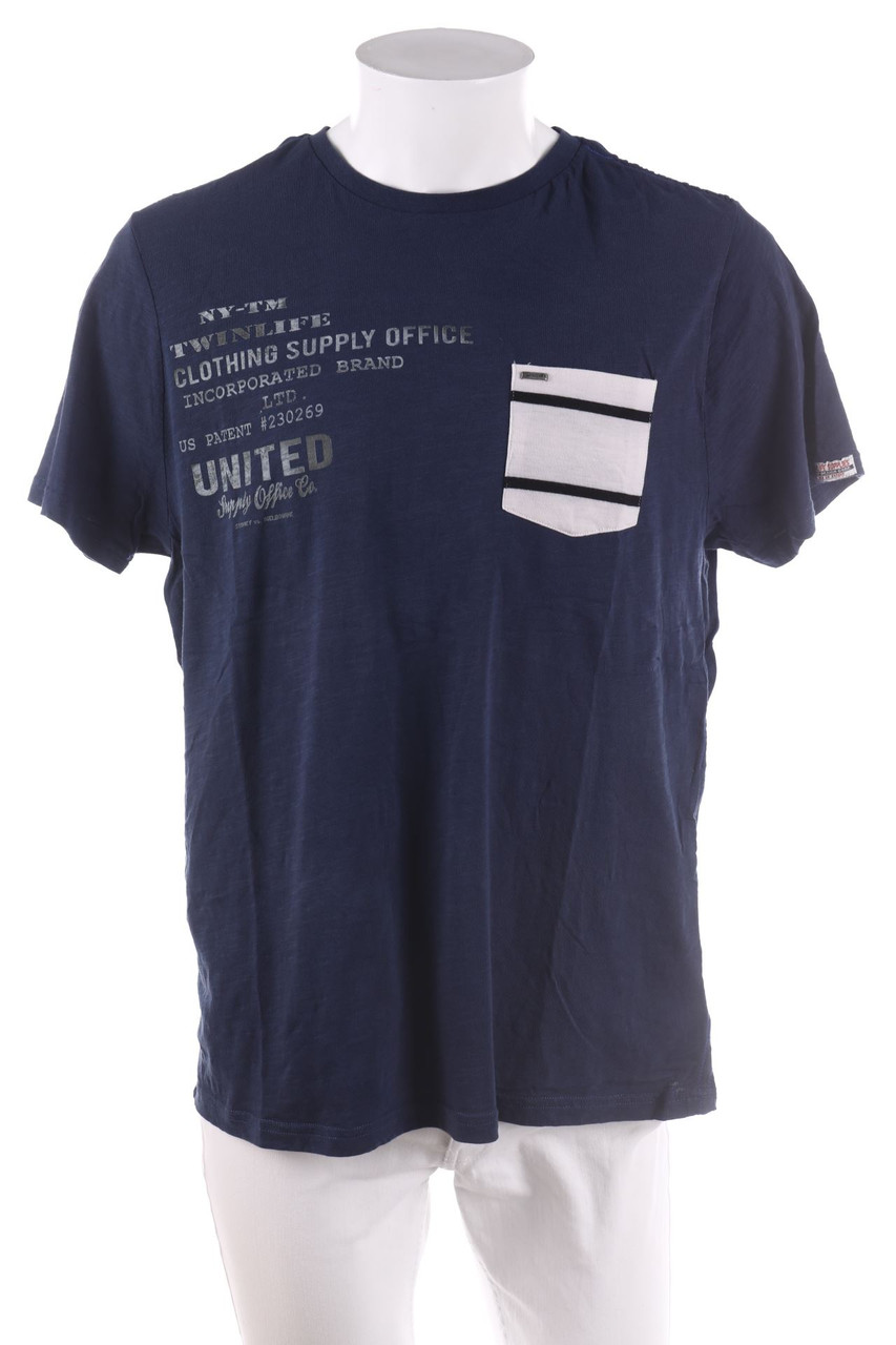 Twinlife - T-Shirt mit Rundhals aus Baumwolle - L