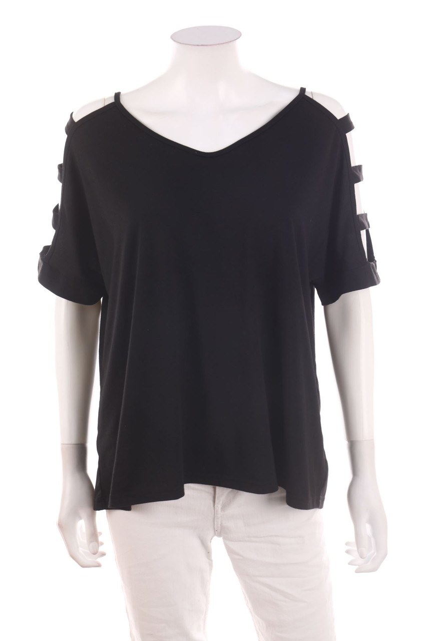 Ohne Label - Kurzarm-Shirt mit Cut-outs - D 46