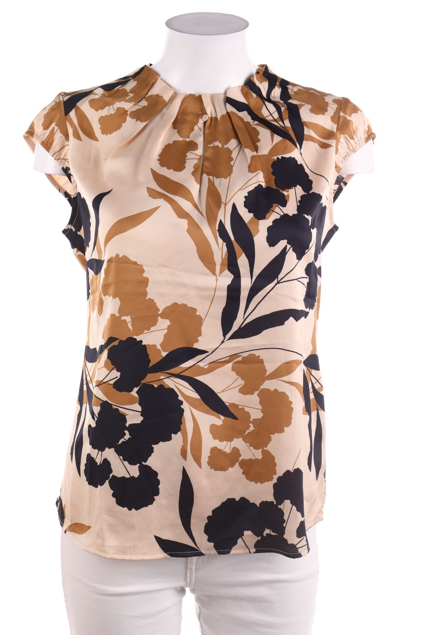 comma - Kurzarm-Bluse mit Blumen-Print - XS