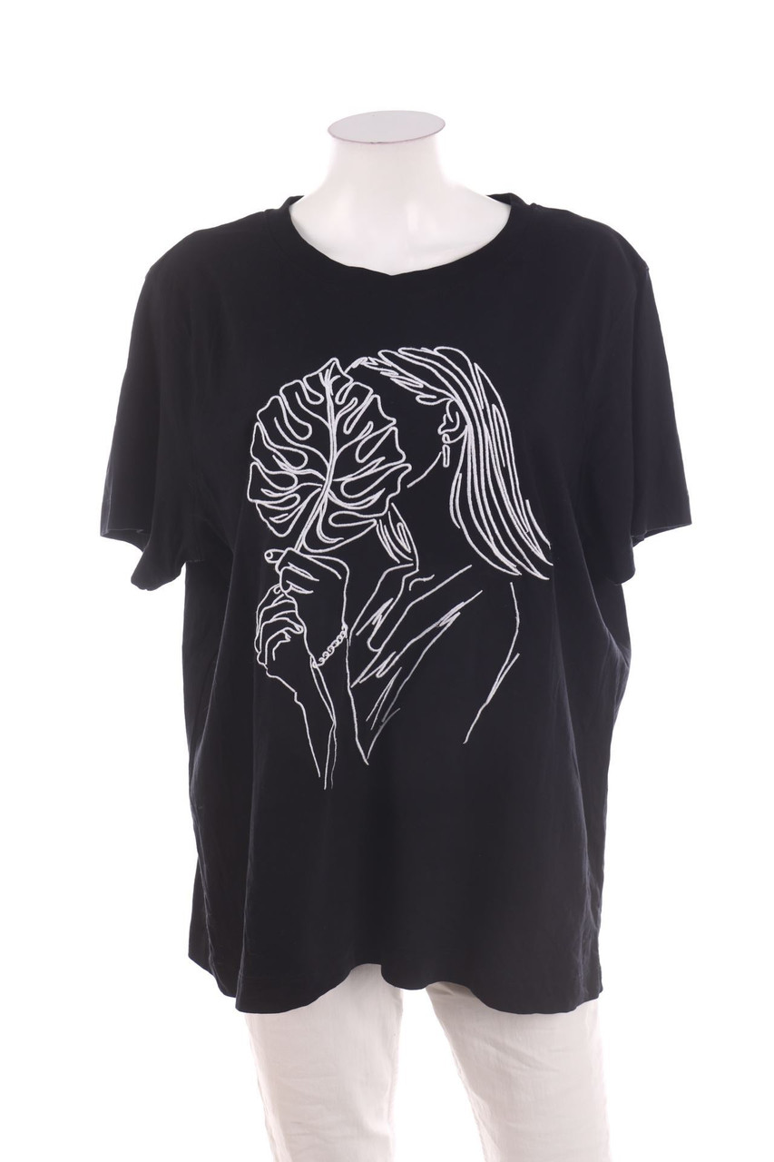 C&A - Kurzarm-Shirt mit Stickereien - D 44