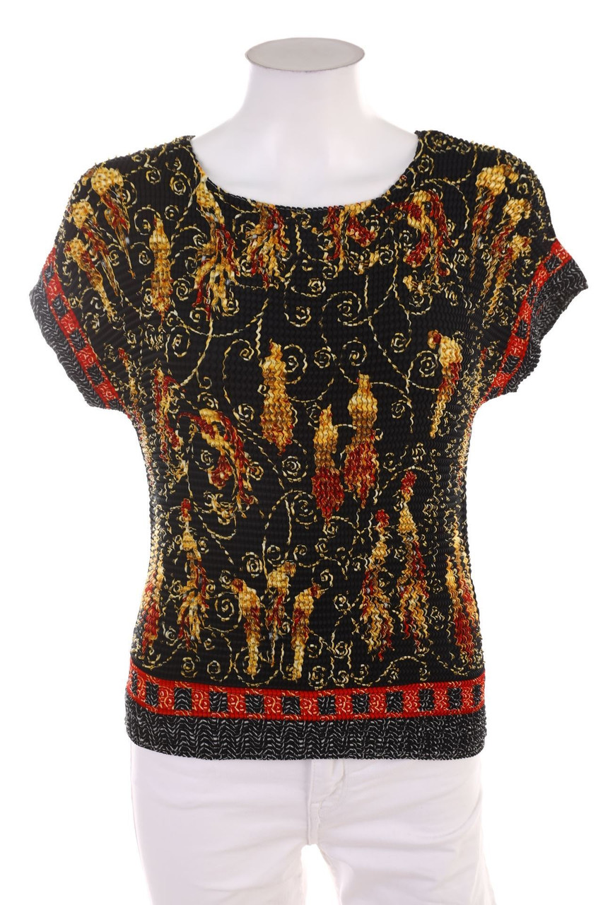 Ohne Label - Stretch-Kurzarm-Bluse - D 44