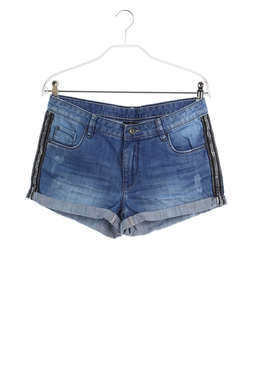 Ohne Label - Denim-Shorts mit Galonstreifen - 170