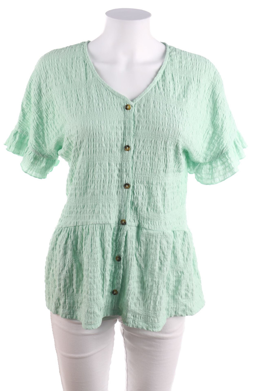 F&F - Kurzarm-Bluse mit Knöpfen - M