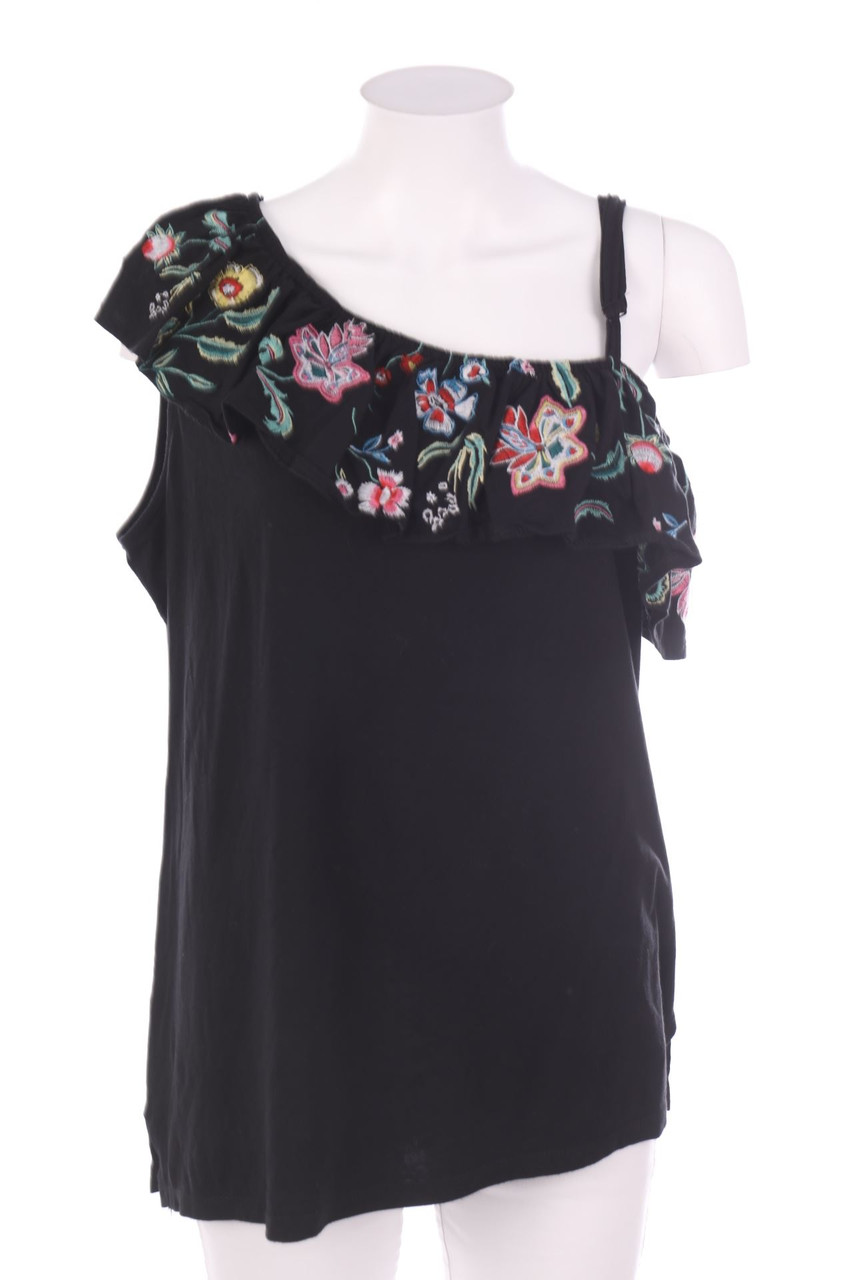 C&A - One Shoulder-Kurzarm-Shirt mit Stickereien - L