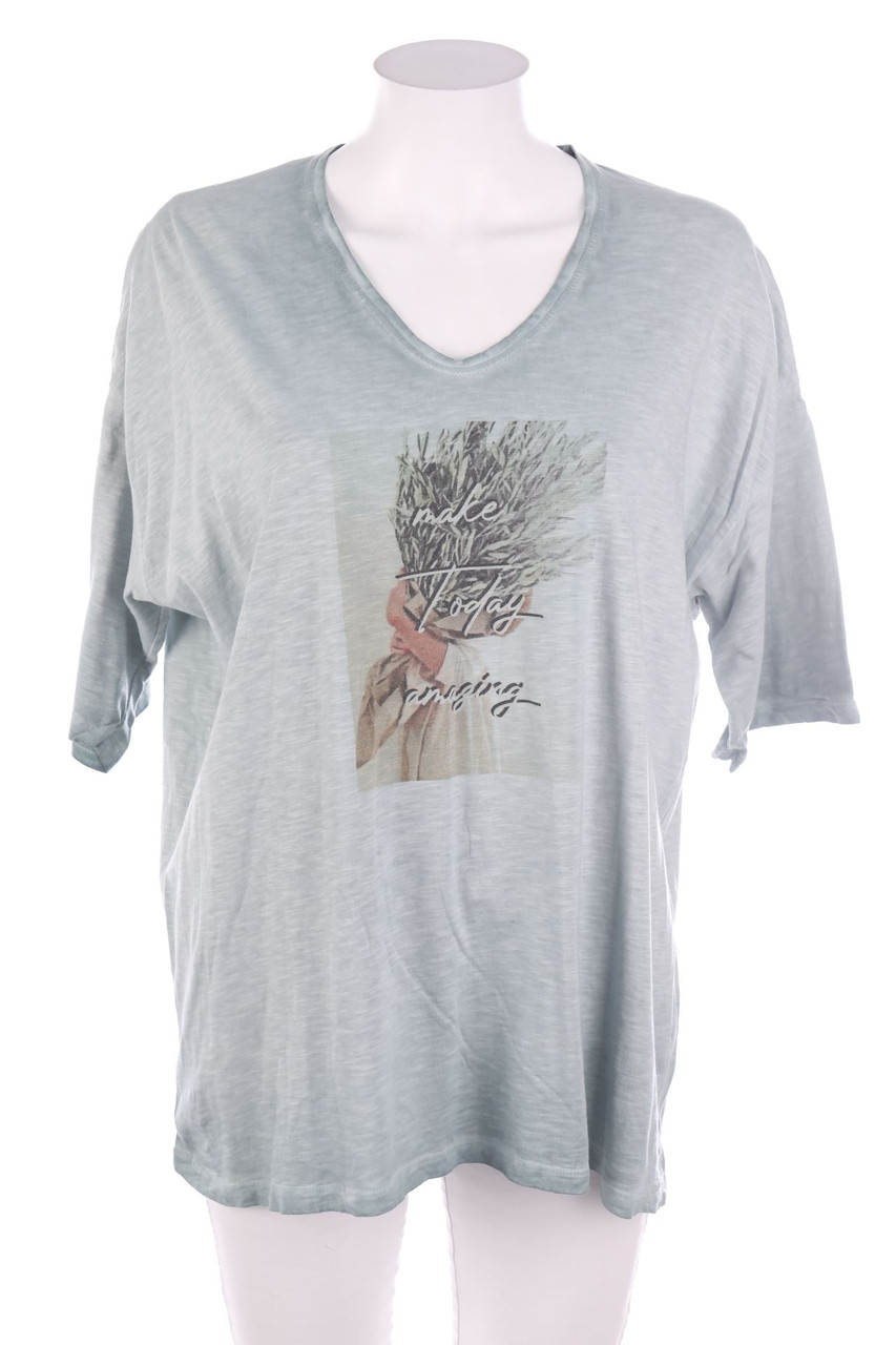 SuZa - Garment Dyed-Kurzarm-Shirt mit Foto-Print - XL