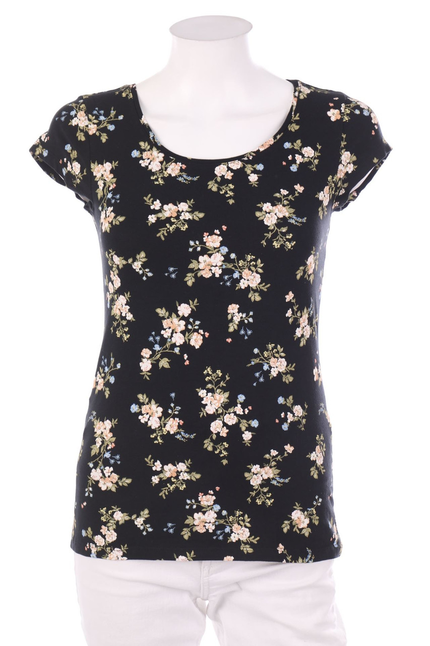 C&A - Kurzarm-Shirt mit Blumen-Print - M