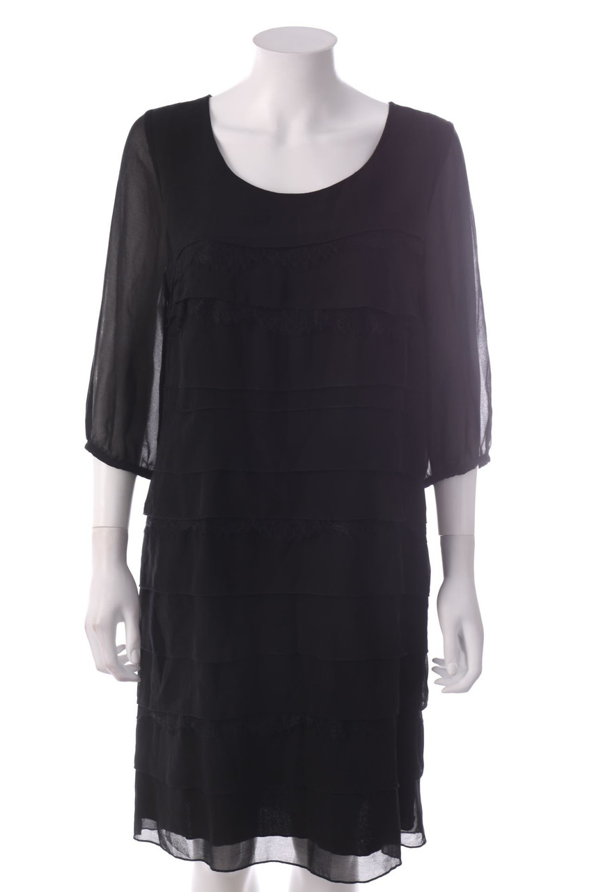 Ohne Label - Kleid im Layer Look mit Spitze - D 40-42