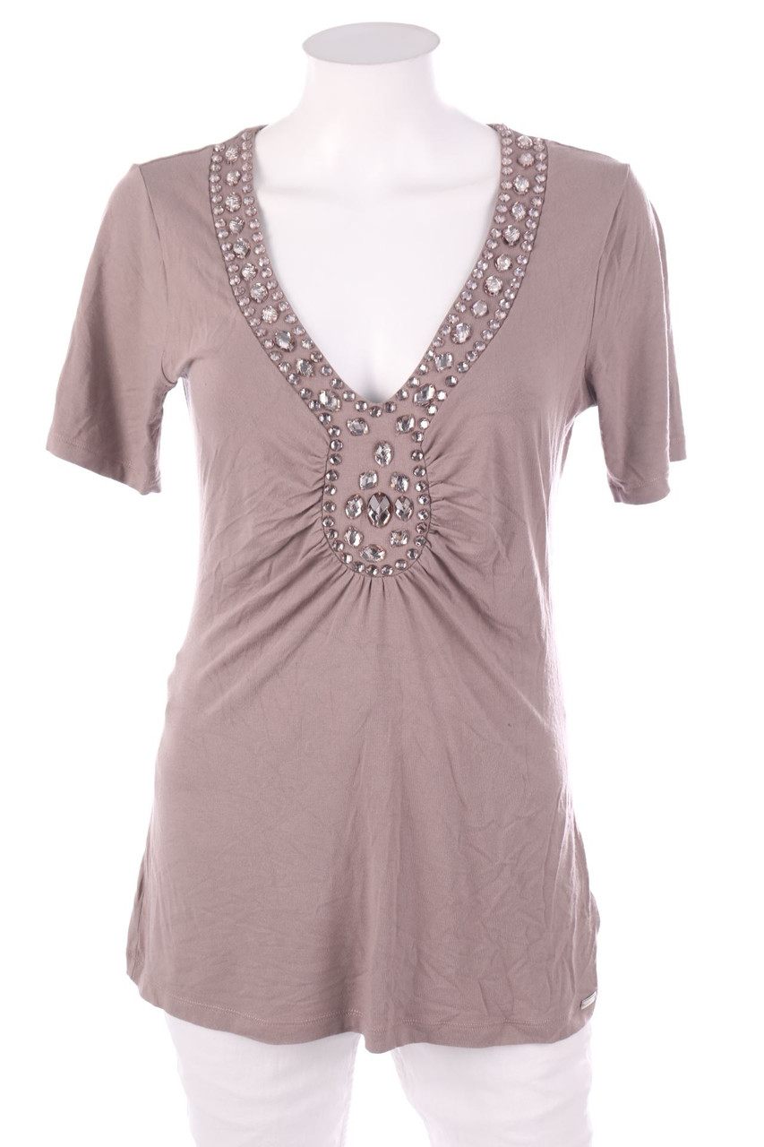 Sarah Kern - Kurzarm-Shirt mit Strass-Steinen - S