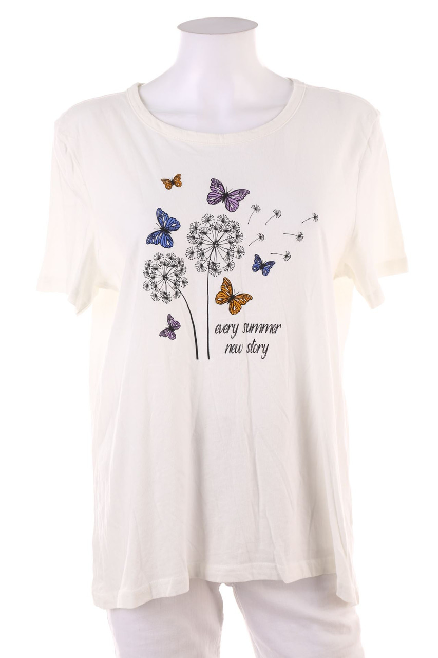 Ohne Label - Kurzarm-Shirt mit Print - L