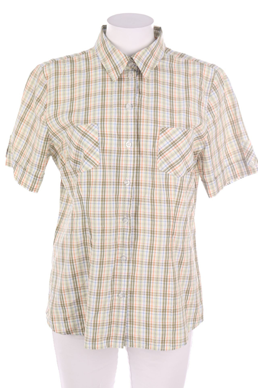 Ohne Label - Karo-Hemd-Bluse mit kurzem Ärmel - XL