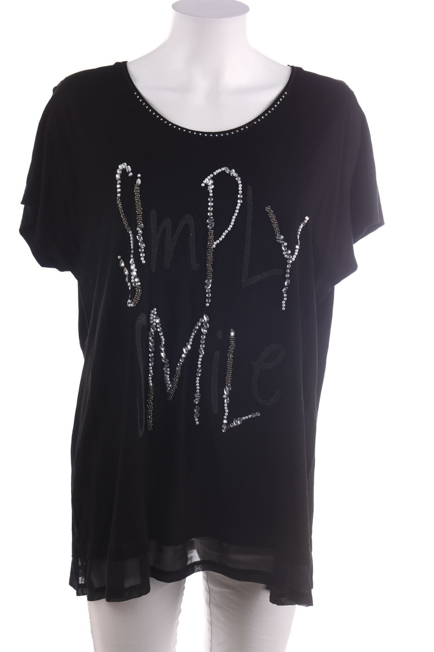 CANDA by C&A - Statement-Kurzarm-Shirt mit Perlen - D 46