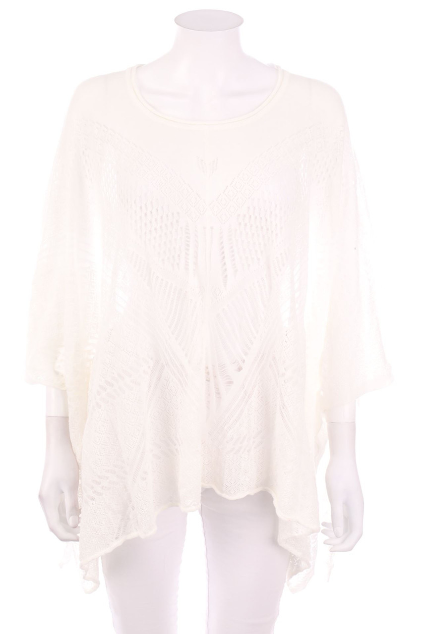 Ohne Label - Poncho aus Lochstrick - ONE SIZE