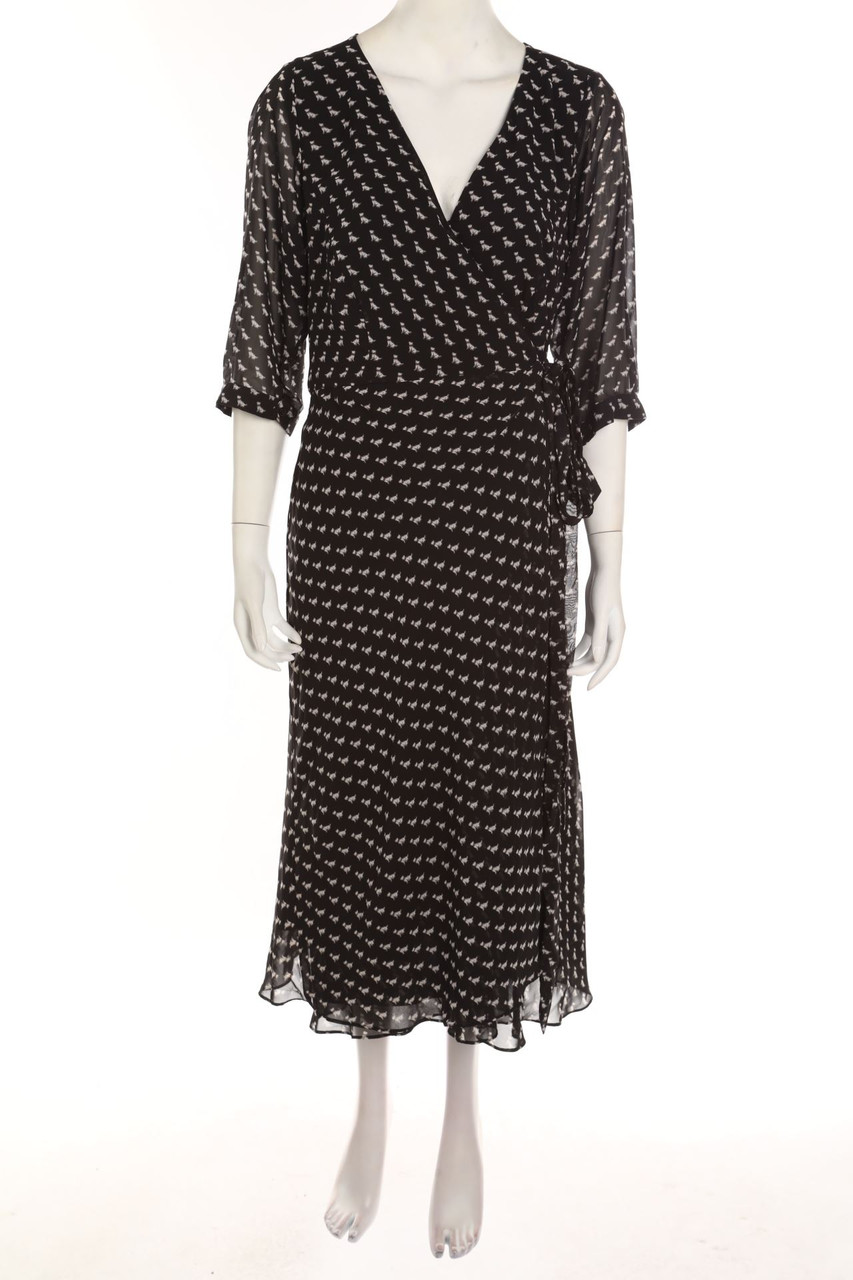 SECONDHAND - Midi-Wickelkleid mit Muster - D 44