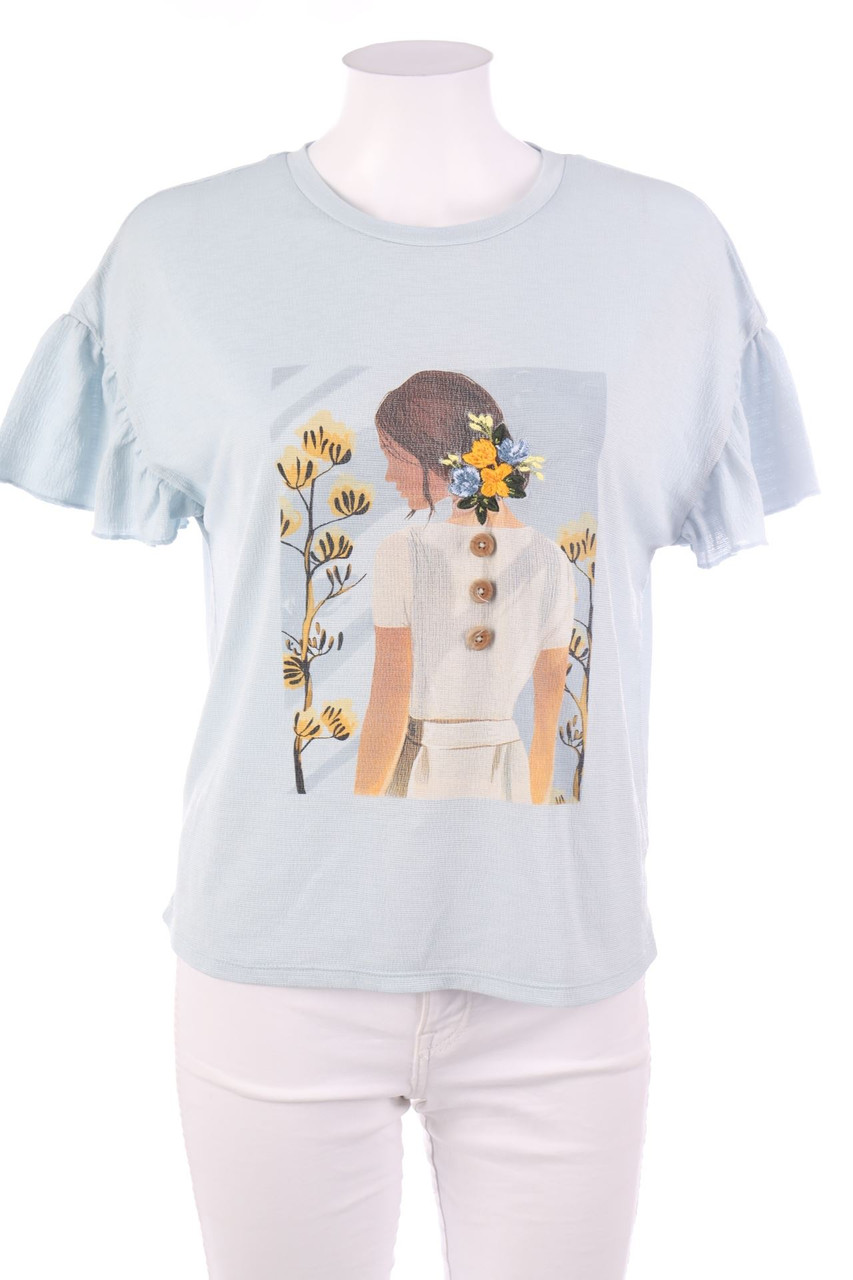 SECONDHAND - Kurzarm-Shirt mit Print - S