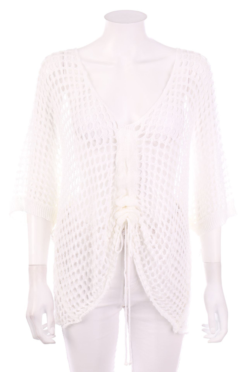 Ohne Label - Batwing-Pullover mit Raffungen - ONE SIZE