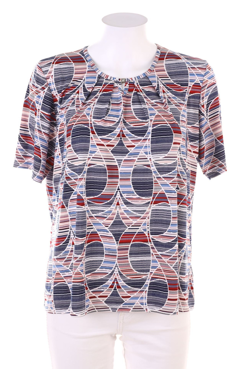 Ohne Label - Kurzarm-Shirt mit Muster - M