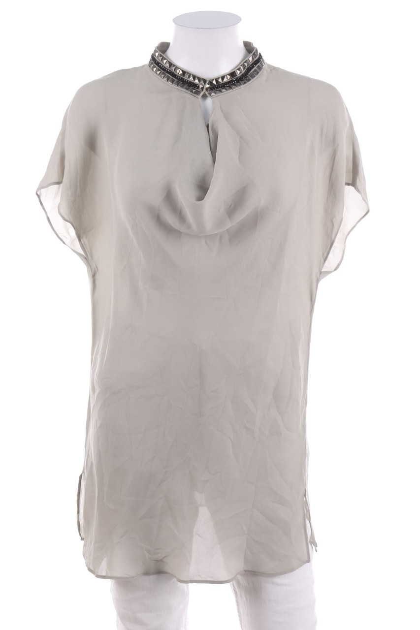 Laurèl - Kurzarm-Bluse mit Strass-Steinen - XL