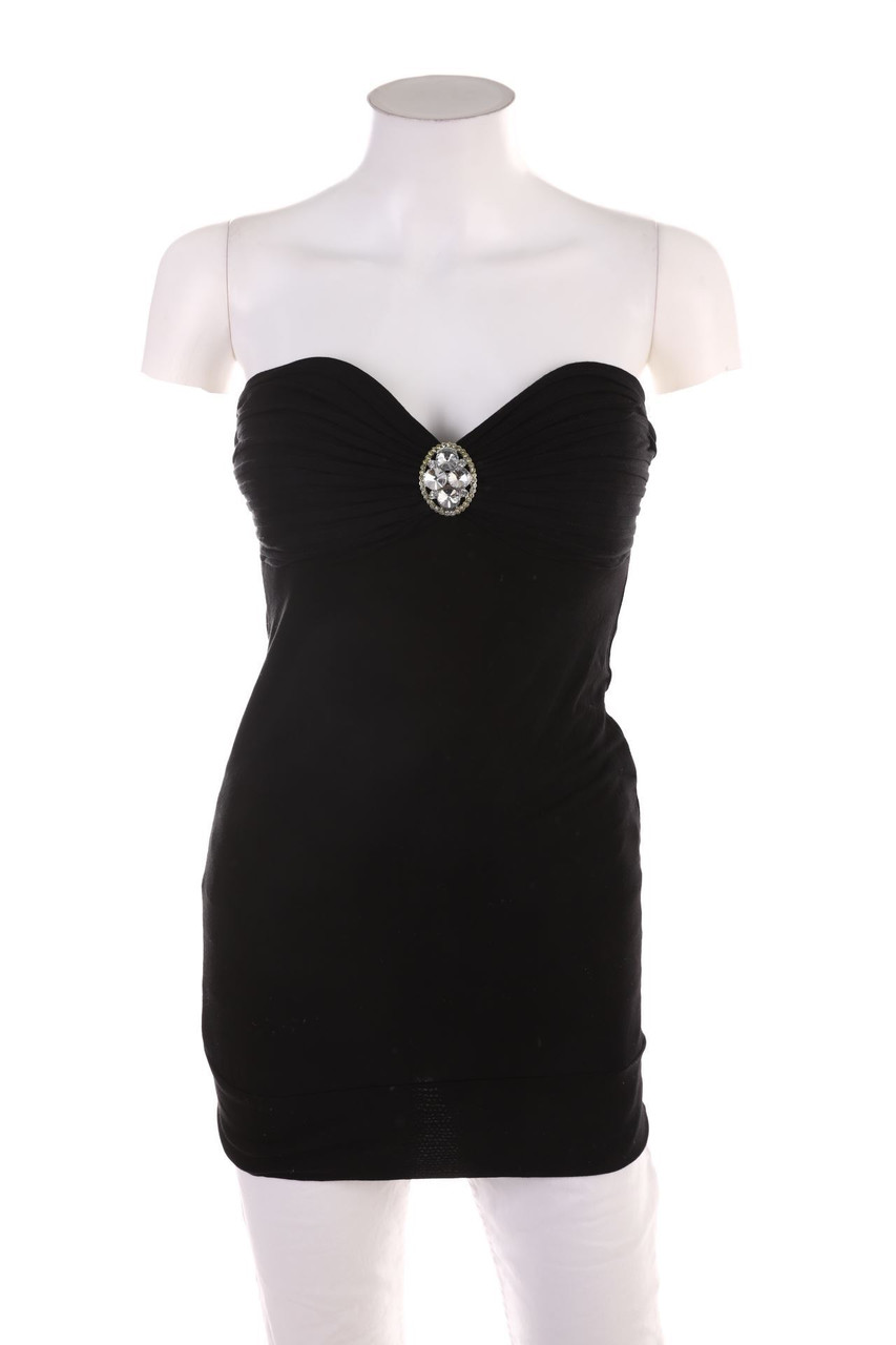 Ohne Label - Bustier-Top mit Strass-Steinen - S