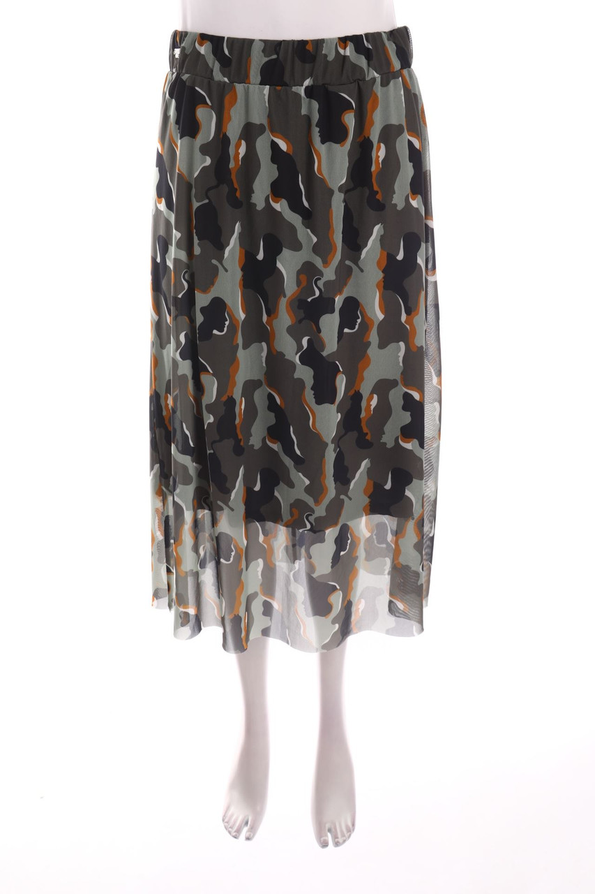 Ohne Label - Midirock mit Muster - L
