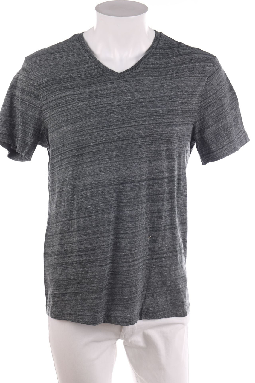 H&M - T-Shirt mit V-Neck aus Baumwolle - L