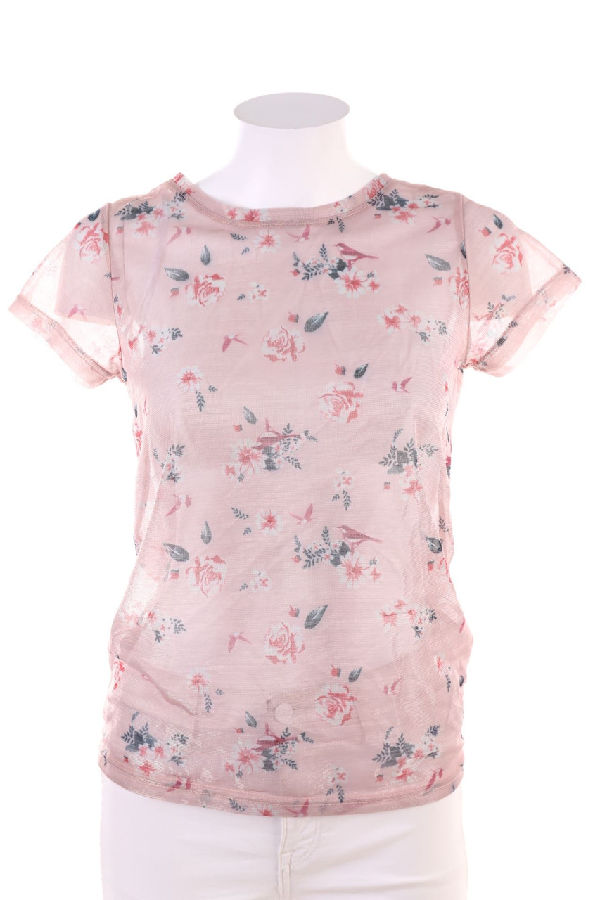 Janina - Kurzarm-Shirt mit Blumen-Print - XS