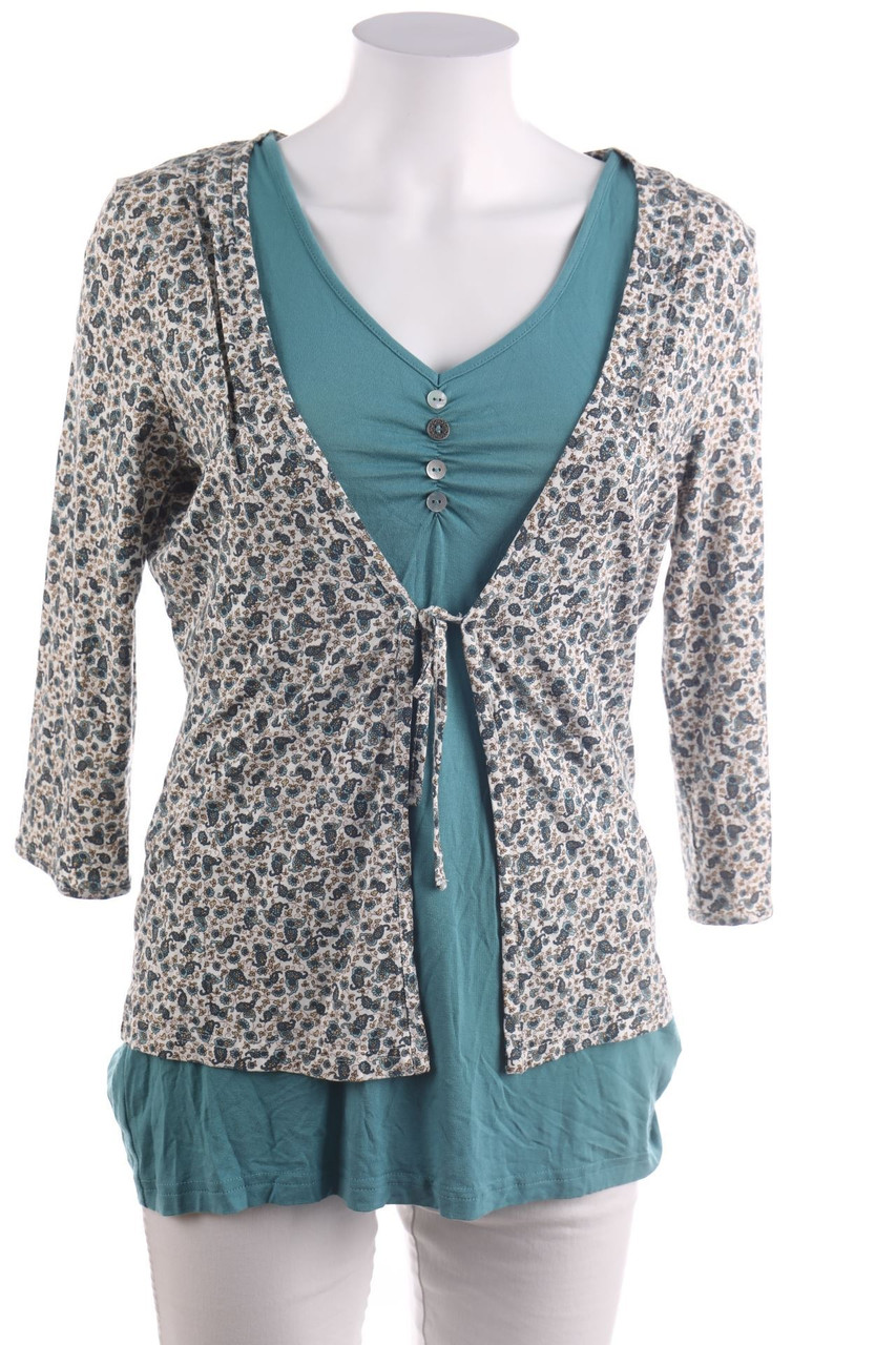 KENNY S. - 3/4-Arm-Shirt im Layer Look mit Blumen-Print - D 40
