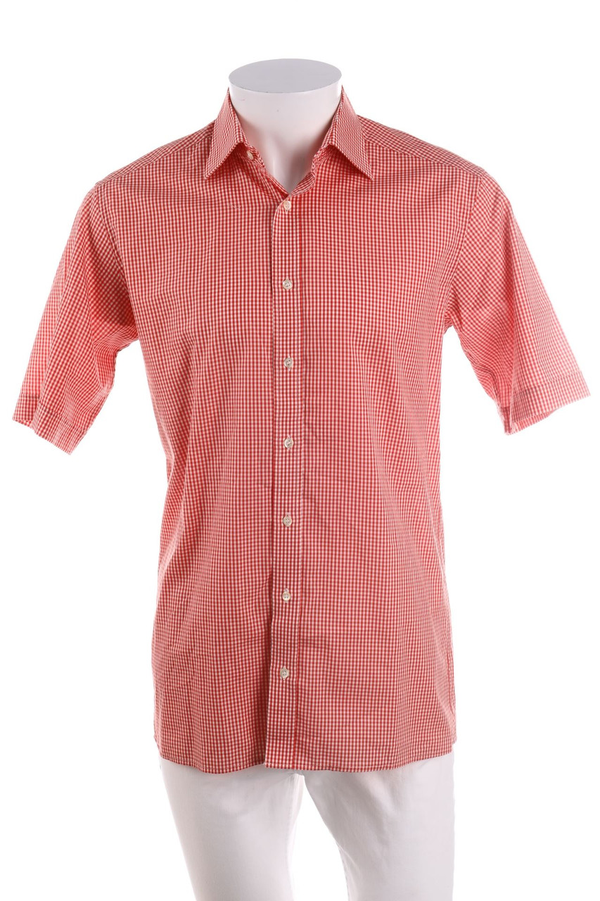 eterna - Kurzarm-Hemd mit Karo-Muster - S