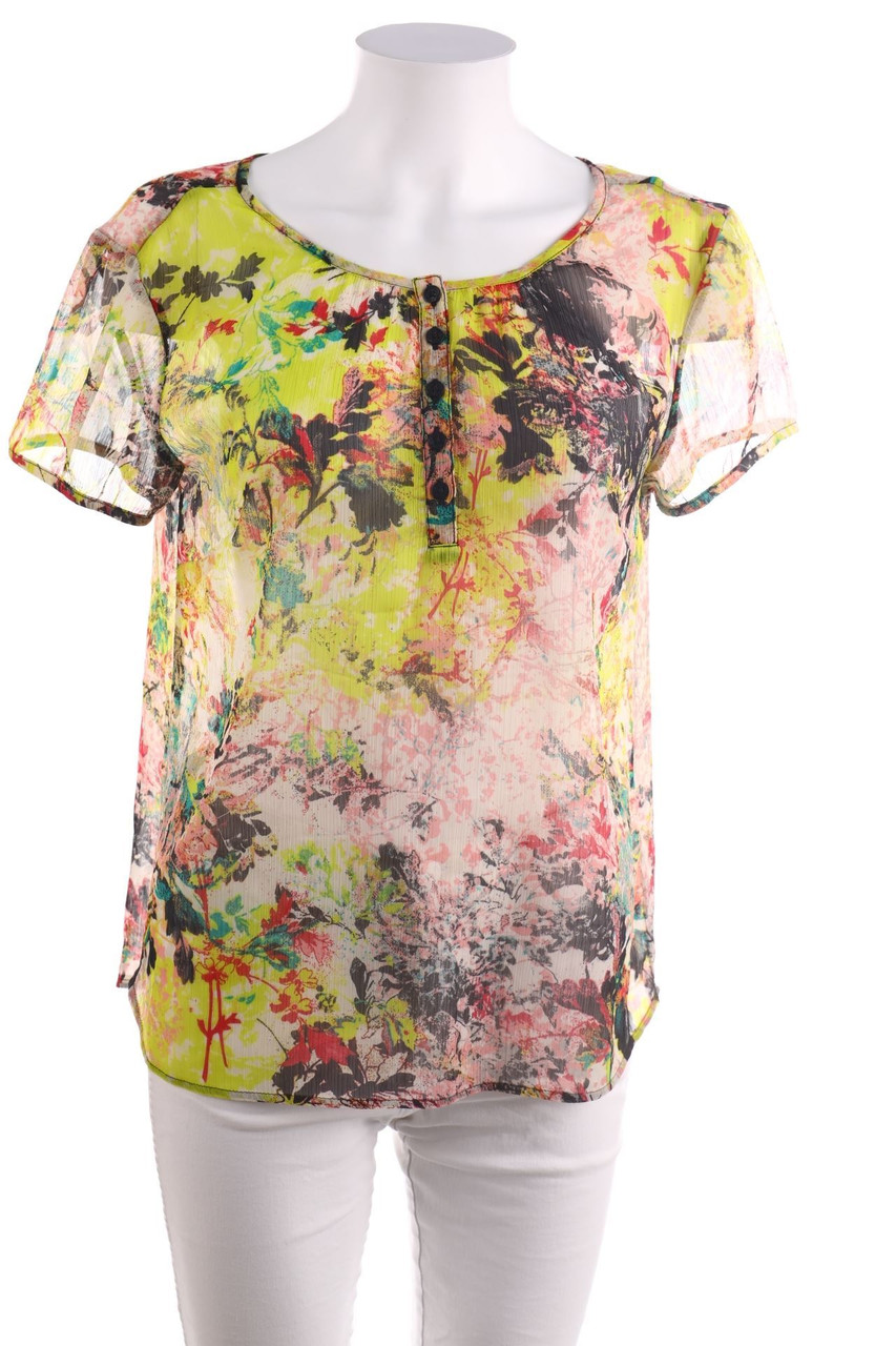 Ohne Label - Kurzarm-Bluse mit Knöpfen - D 42