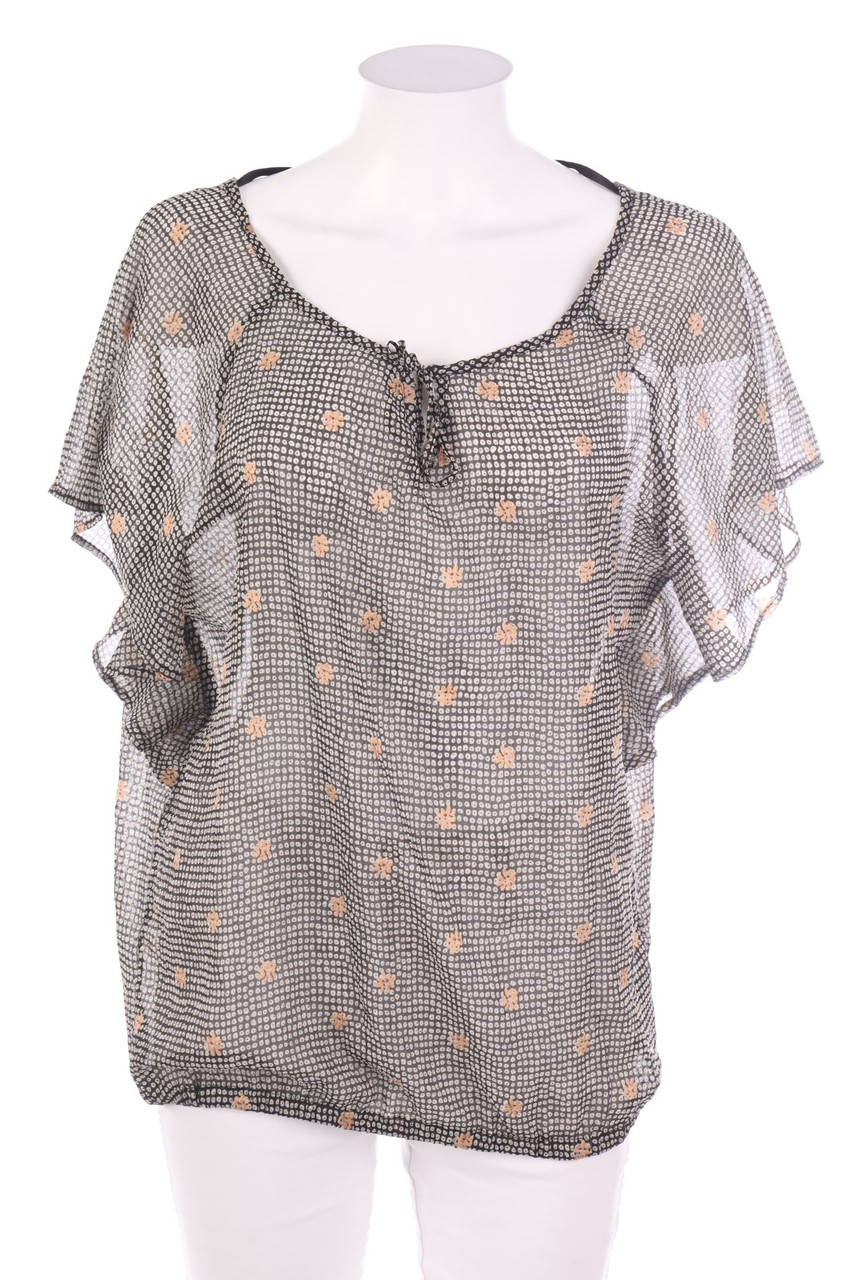 Ohne Label - Kurzarm-Bluse mit Print - D 42-44