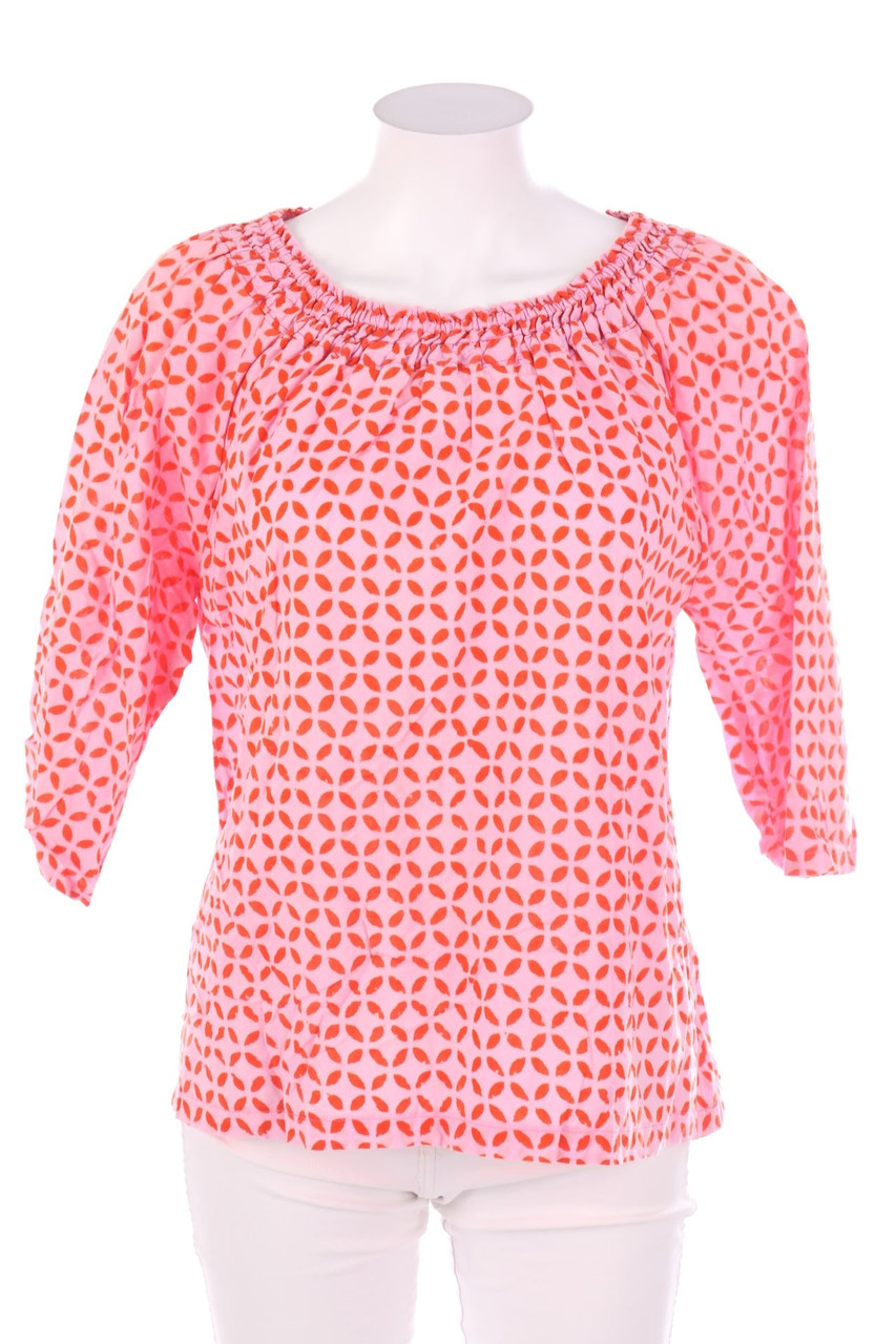 Ohne Label - Carmen-Bluse mit Muster - D 40