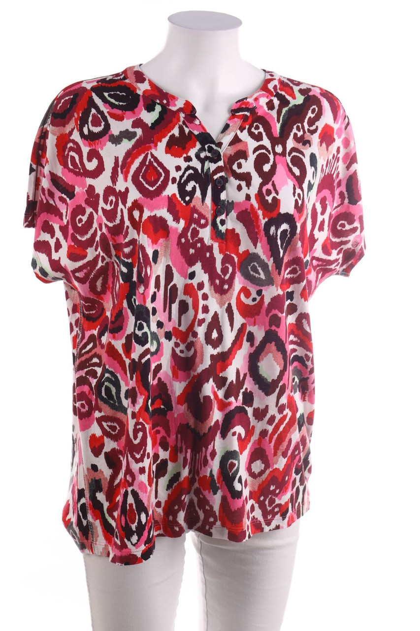 Ohne Label - Kurzarm-Shirt mit Muster - D 46