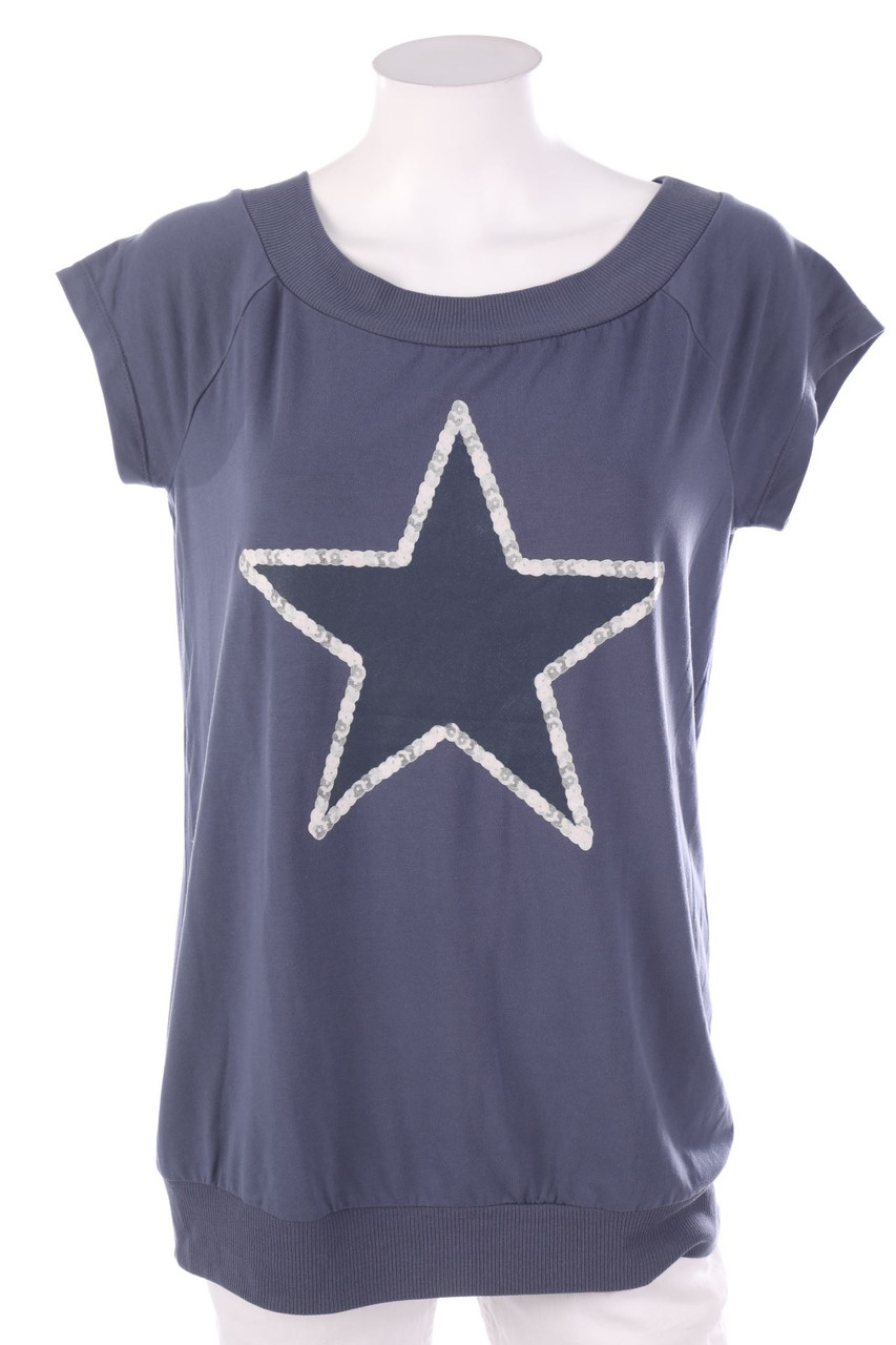 Ohne Label - Kurzarm-Shirt mit Pailletten - S