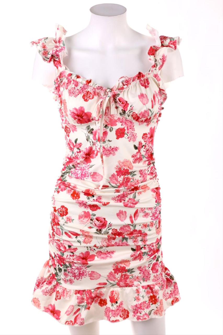 SHEIN - Minikleid mit Blumen-Print - M