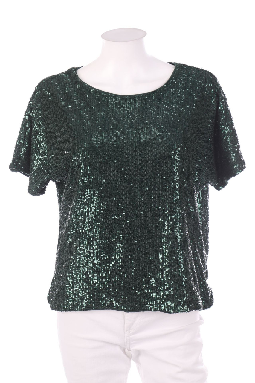 H&M - Pailletten-Kurzarm-Shirt - S