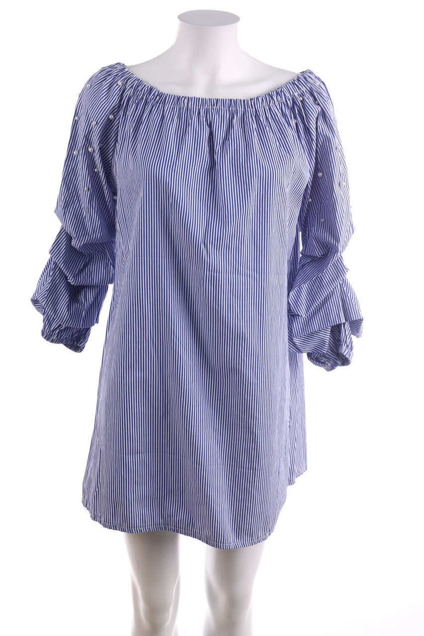 SECONDHAND - Carmen-Kleid mit Perlen - L