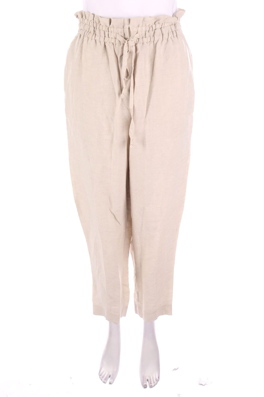 H&M - Paperbag-Hose mit Leinen - M