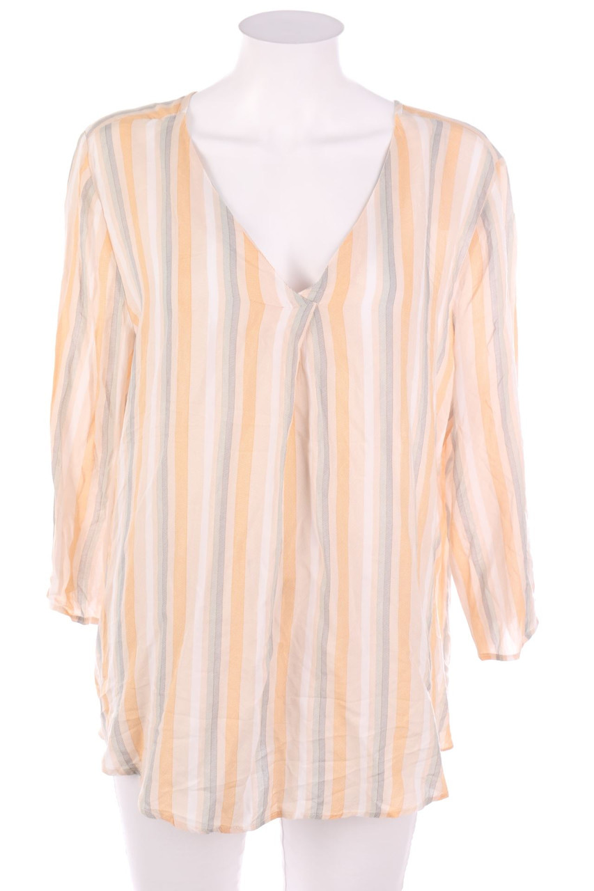 Ohne Label - Streifen-Bluse mit 3/4-Ärmel - D 44