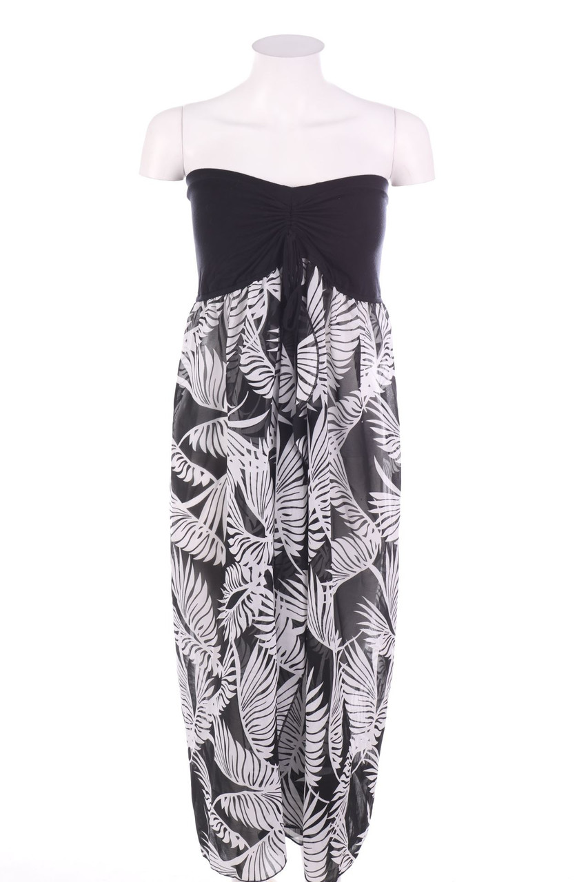 Ohne Label - Strandkleid mit floralem Muster - XXS