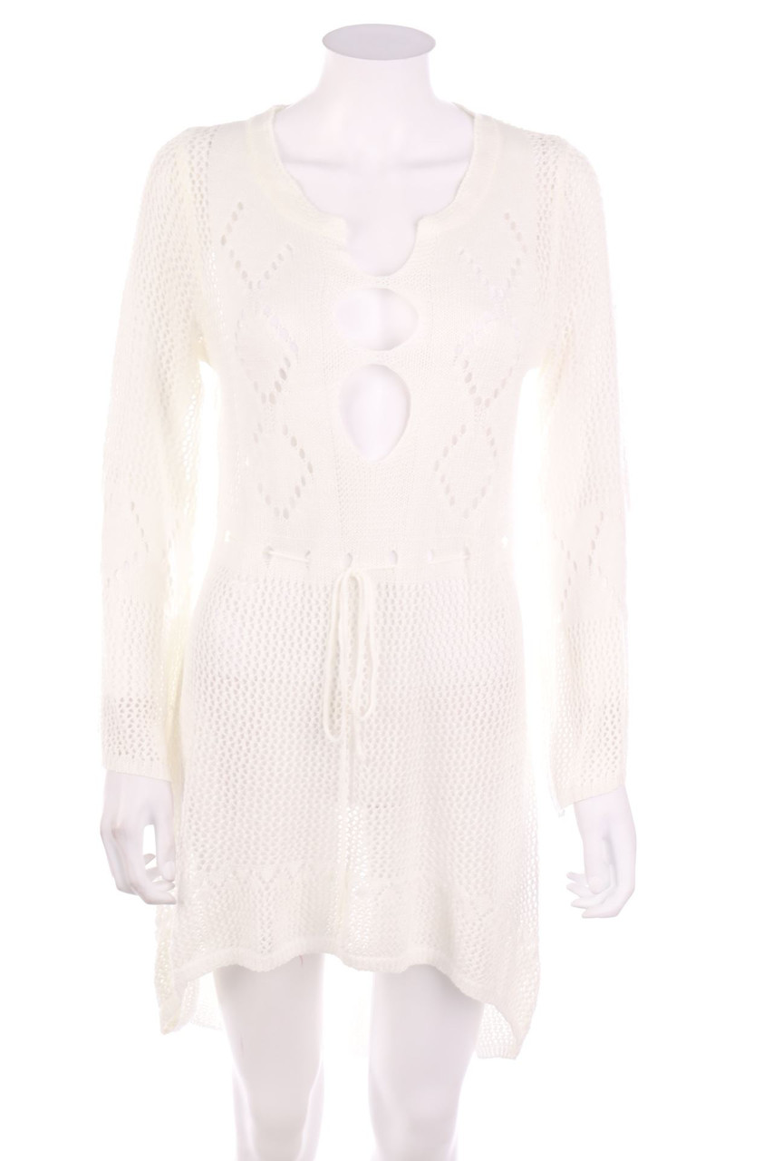 Ohne Label - Strickkleid aus Lochstrick - ONE SIZE