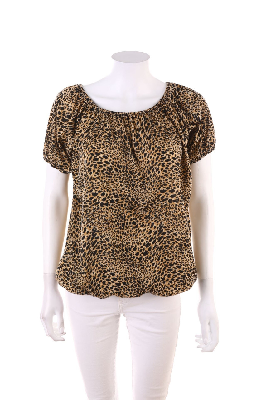 Janina - Kurzarm-Shirt mit Animal-Print - L