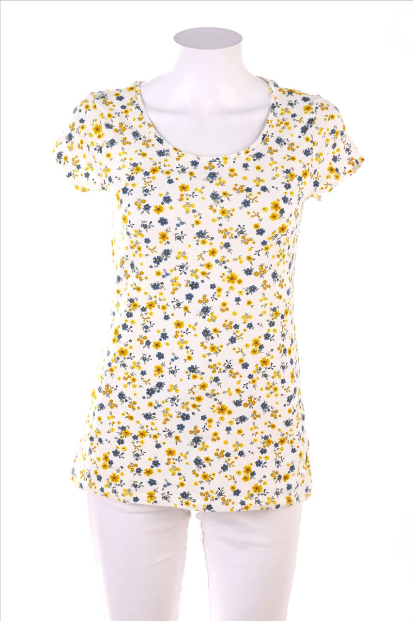 C&A - Kurzarm-Shirt mit Blumen-Print - L