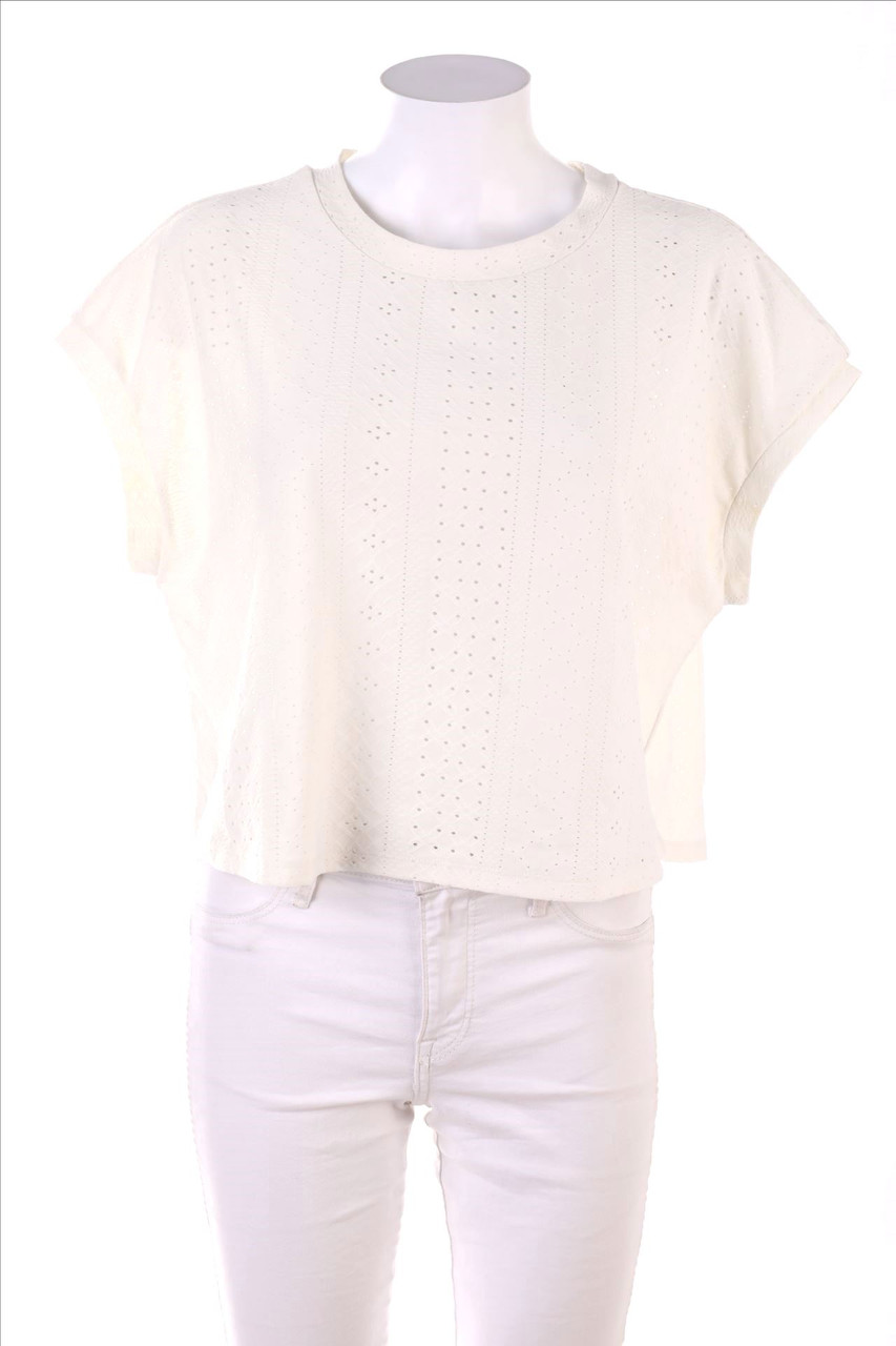 17&CO. - Kurzarm-Shirt mit Lochspitze - S