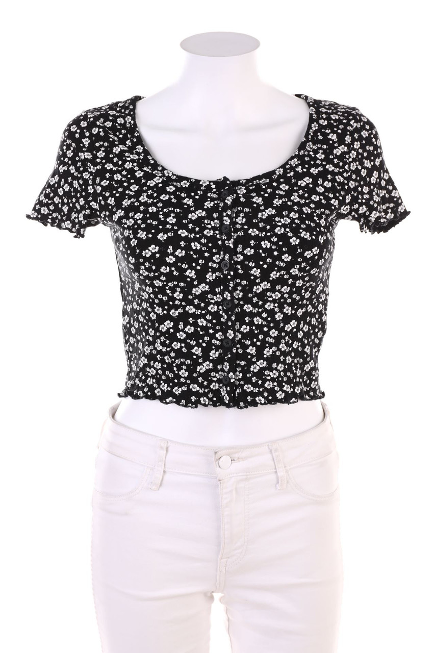 FB SISTER - Cropped-Shirt mit Blumen-Print - S