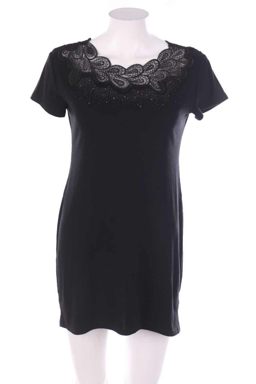 Ohne Label - Kurzarm-Shirt mit Spitze - M