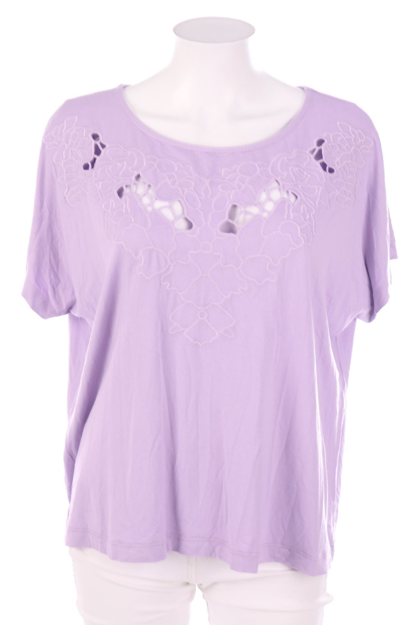 Ohne Label - Kurzarm-Shirt mit Cut-outs - XL