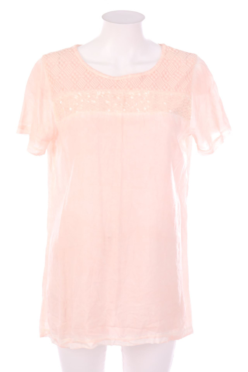 Ohne Label - Kurzarm-Shirt mit Pailletten - L